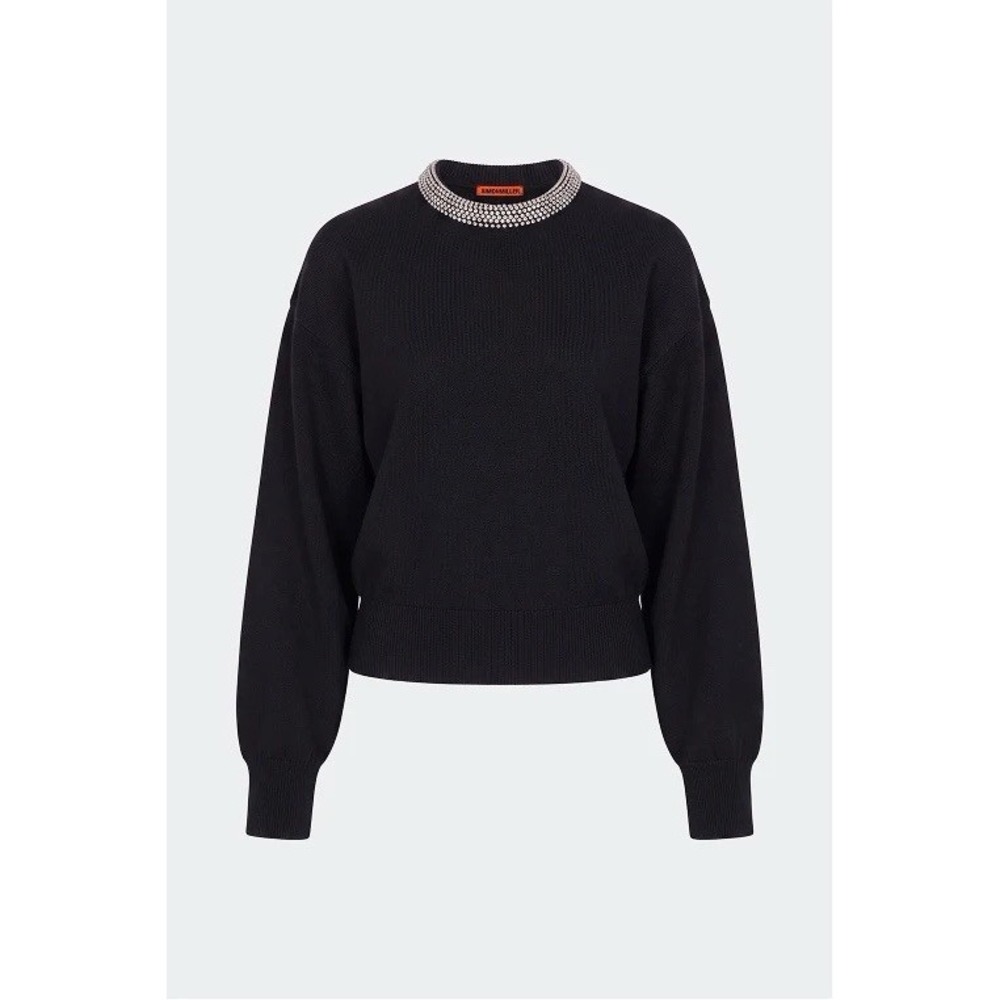 SIMONMILLER LILLIAN EMBELLISHED SWEATER IN BLACK MSRP $325 NWT SIZE M